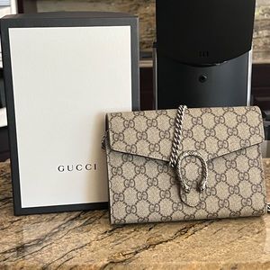 Gucci GG Supreme Canvas Wallet on a Chain